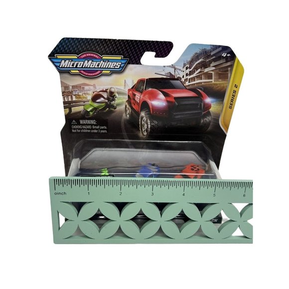 Micro Machines Stunt Pack Series 2 #05 Motorcycle Hognose Adventure Truck New - Picture 9 of 12